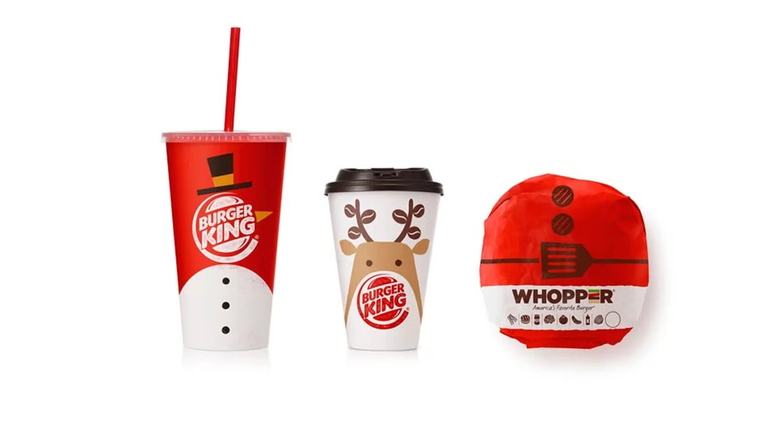 Пример новогодней упаковки компании Burger King