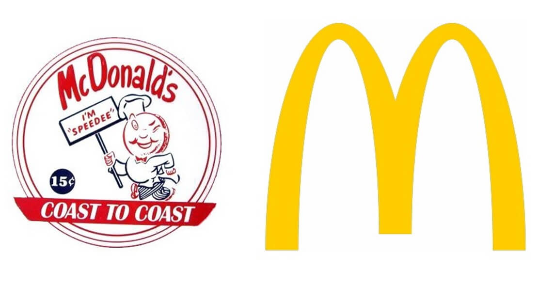 Логотип McDonald’s в 1953 году и сейчас