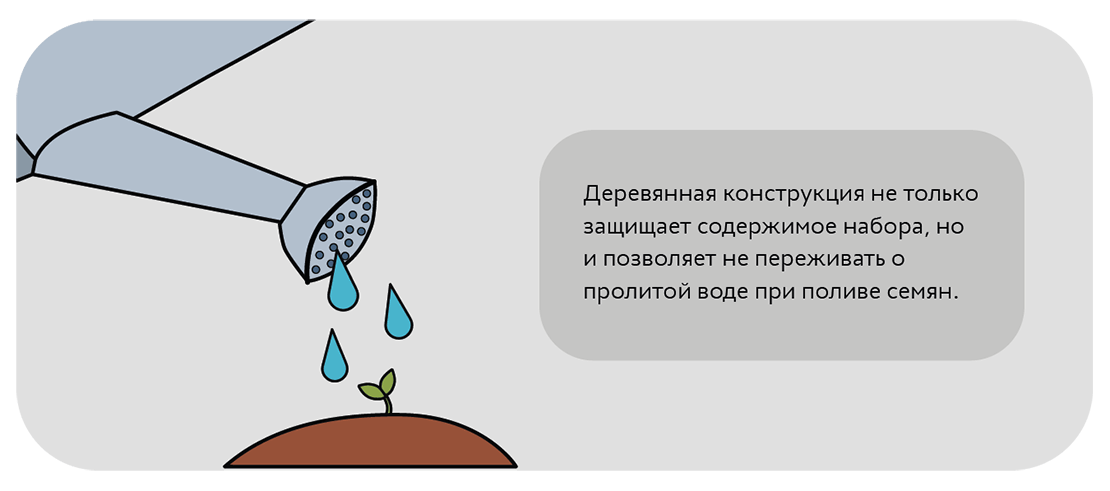 Деревянная конструкция для семян